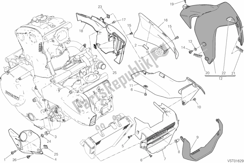 Toutes les pièces pour le Demi Carénage du Ducati Monster 1200 USA 2020